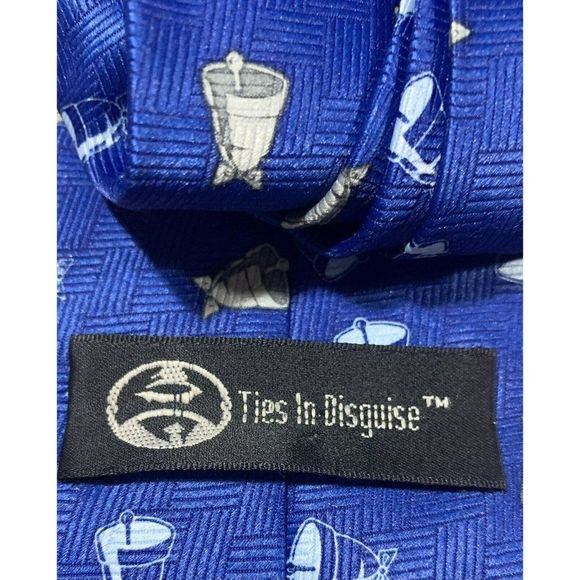 Ties in Disguise Blue Liberty Bell Print Polyester - Picture 4 of 5